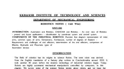 Robotics Book Unit 1 & 2: Automation and Industrial Applications - Studocu