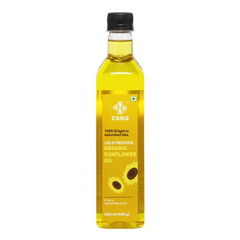 Cold Pressed Organic Sunflower Oil | Zama Organics | Pure & Nutrient-Rich