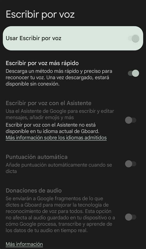 Can't use Voice to Text on Spanish on the keyboard but it can run on ...
