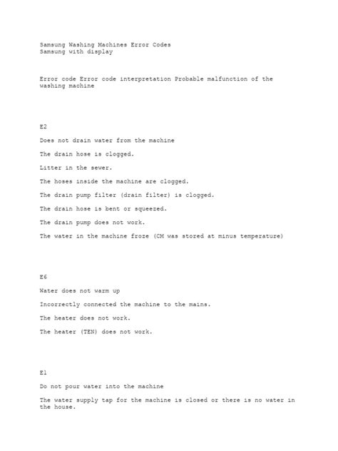 Image result for Samsung Washing Machine SC Error Code