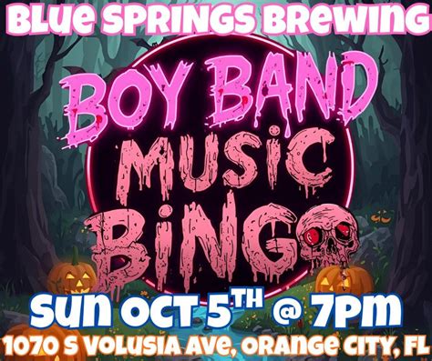 Boy Band Music Bingo @ Blue Springs Brewing, Blue Springs Brewing ...