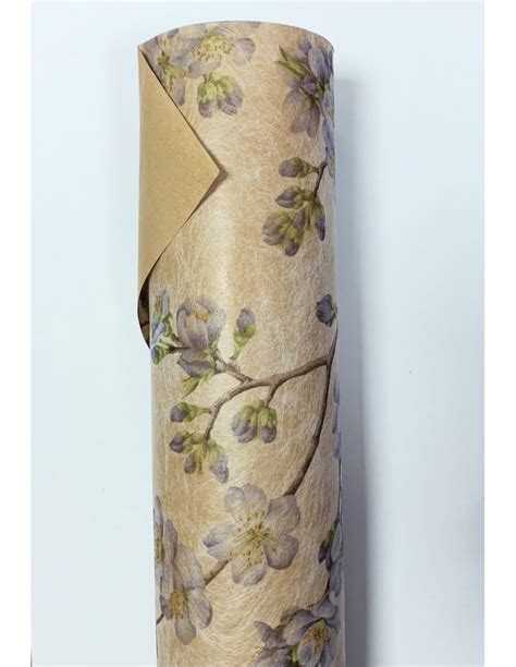 Bobina Fibra Papel 75 x 20 Florecitas Lila