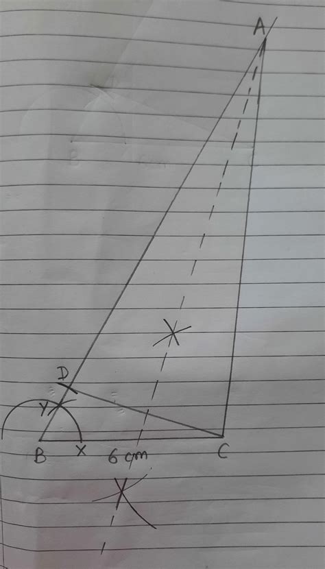 कंस्ट्रक्ट ए ट्रायंगल एबीसी इन विच बीसी इक्वल टो 6 सीएम एंगल बी इक्वल ...