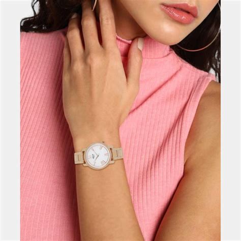 Helix Women Quartz White Dial Analog Stainless Steel Watch TW032HL22 ...