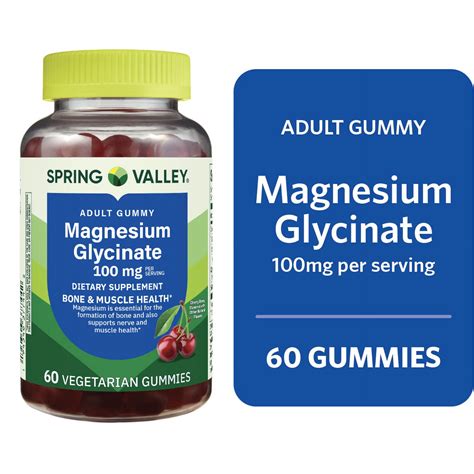 Spring Valley Magnesium Glycinate 100mg Dietary Supplement, 60ct ...