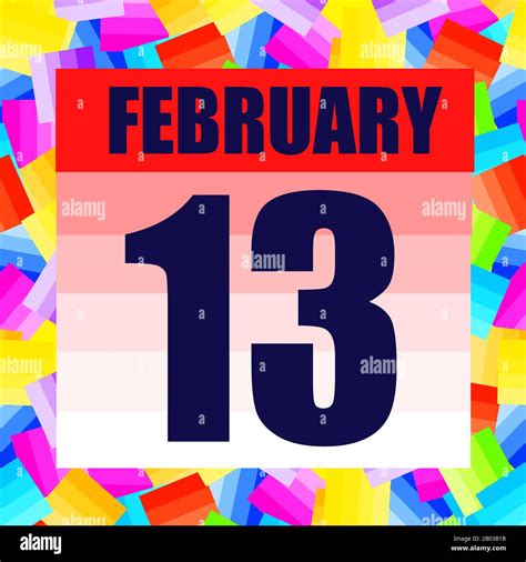 February 13 icon. For planning important day. Banner for holidays and ...