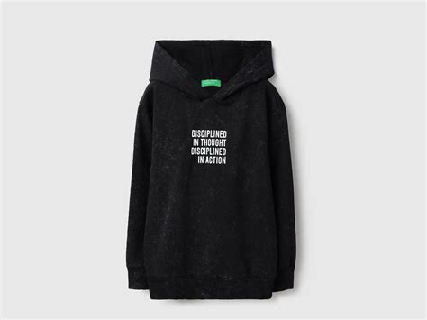 Boys Regular Fit Hooded Neck Typography Acid Wash Terry Sweatshirt ...