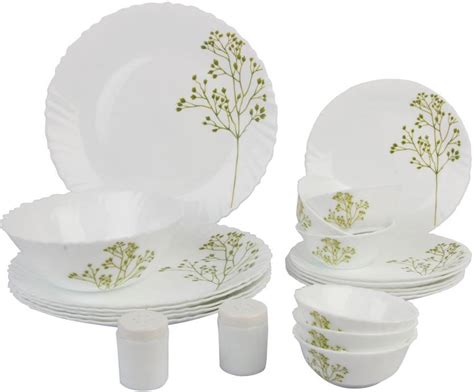 LAOPALA Pack of 23 Opalware blissful green Dinner Set Price in India ...