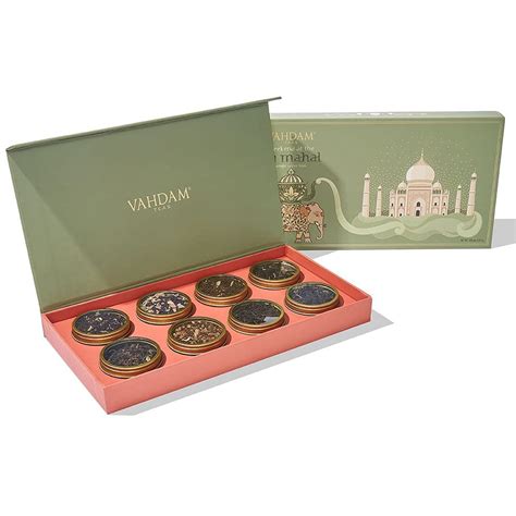 VAHDAM, Weekend in Taj Mahal Tea Gift Sets | 8 Assorted Chai Tea, Black ...