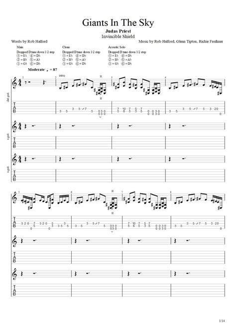 Giants in the Sky Tab - JudasPriest | PaidTabs.com