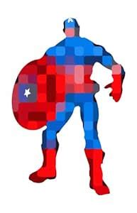 Art Emporio 'Captain America Pixelite' Poster (Poster Paper, 45.72 cm x ...