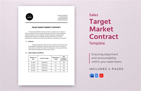 Sales Target Market Contract Template in PDF, Word, Google Docs - Download | Template.net
