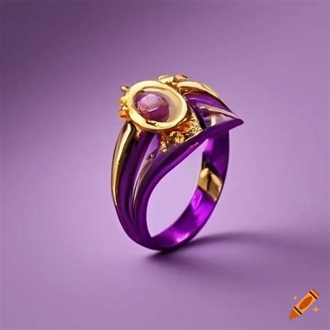 Purple gold ring inspired by the works of Lee Hwa on Craiyon