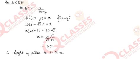 Q24 The angle of elevation of a pillar from a point A on the ground is ...