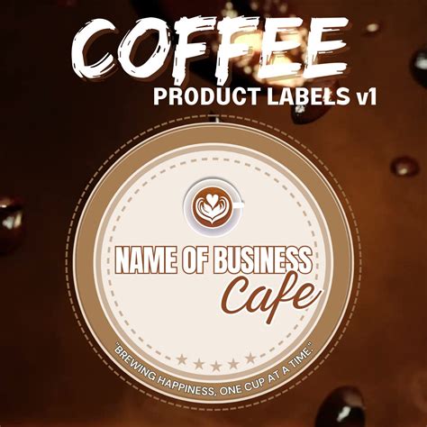 Coffee Labels Template Canva Coffee Label Stickers Printable Custom ...