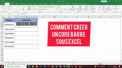Image result for Code Barre Excel