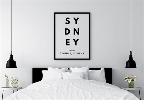 Sydney Australia Coordinates PRINTABLE, Office Wall Art, Address Sign ...
