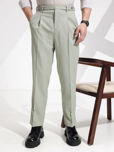encore by INVICTUS Regular Fit Men Green Trousers - Buy encore by ...