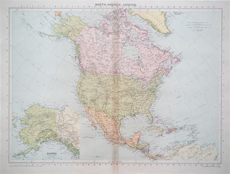 Antique Map of North America - USA, Canada and Mexico - The Antique Map Shop