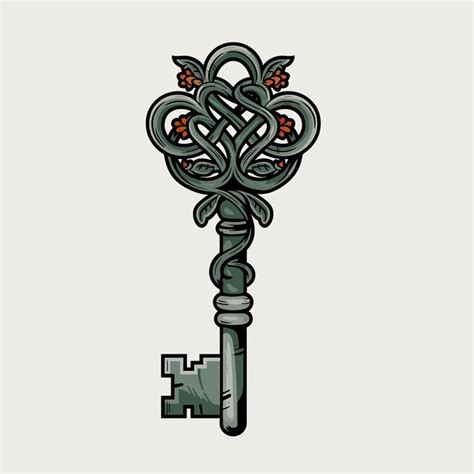 Vector illustration of a key with a detailed | Premium AI-generated vector