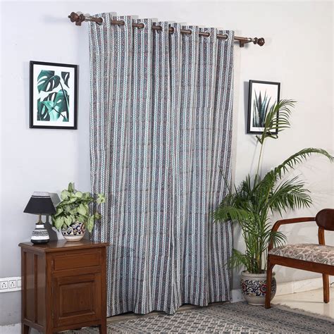 Sanganeri Hand Block Print Cotton Door Curtain (7 x 3 Feet) (Single Piece)