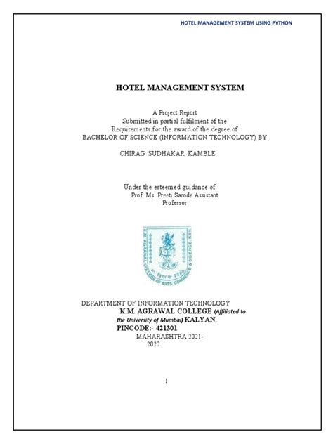 Hotel Management System Project Report Python MySQL 的图像结果
