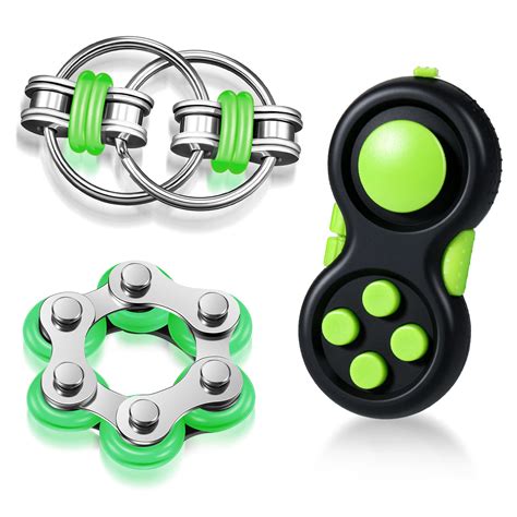 Buy 3 Pieces Handheld Mini Fidget Toy Set Includes Six Roller Chain and ...
