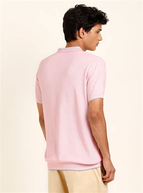 Buy Ceramic Pink Polo | Casual Pink Structure Shirts for Men Online ...