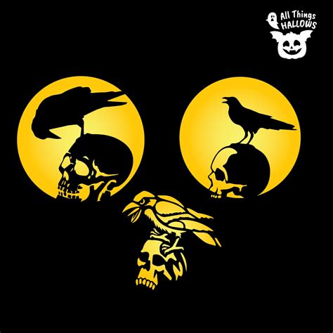 Crow Pumpkin Stencil - Allthingshallows.com – AllThingsHallows