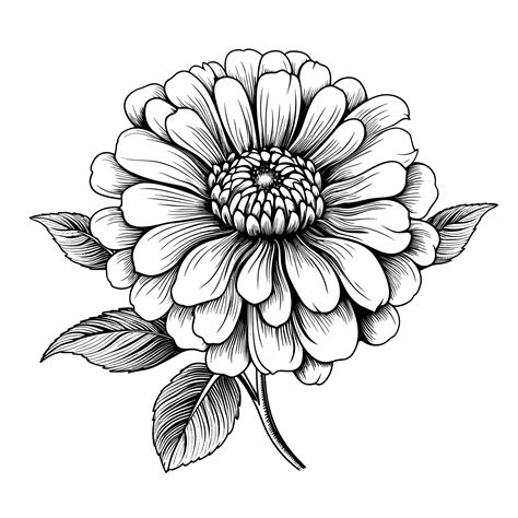 Premium Vector | Hand drawn sketch zinnia flower illustration