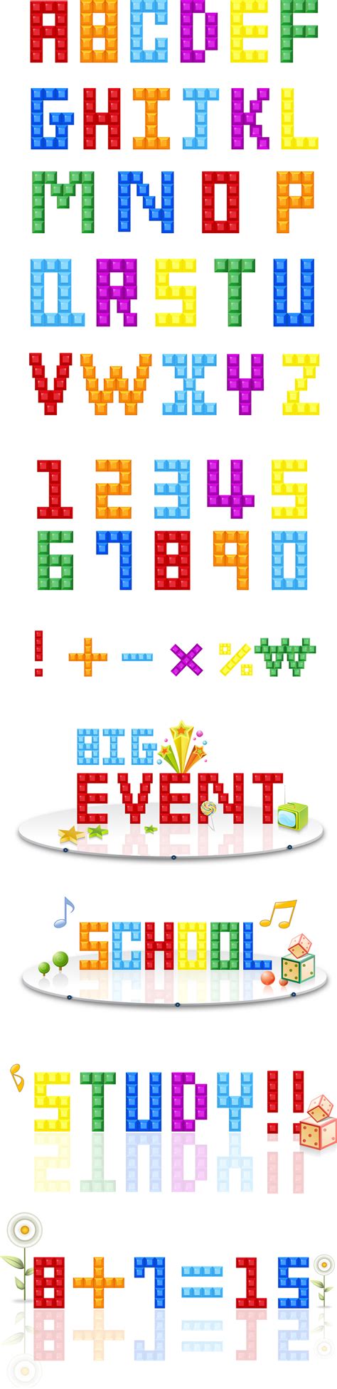 Image result for Colored Block Letters