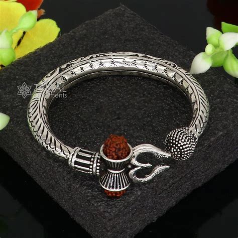 925 Sterling silver handmade chitai work Lord Shiva trident trishul ...