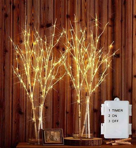 Battery Operated Lighted Twig Branches 5 Decorative Snow Effect Twig