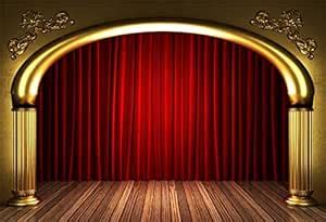Laeacco 8x6.5ft Vintage Red Curtain Stage Backdrop Vinyl Closed Red ...