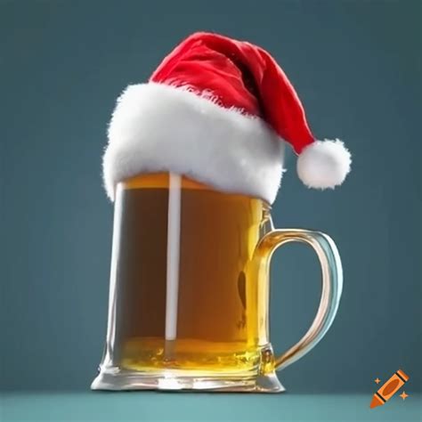 Festive beer with santa hat on Craiyon