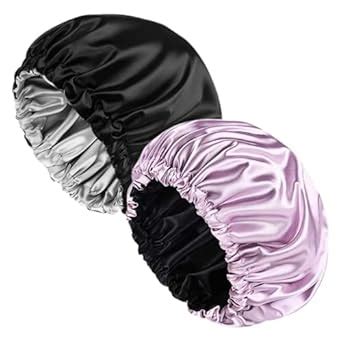 Buy Atrube 2 Pcs Satin Silk Bonnet for Hair with 3 Satin Scrunchies ...