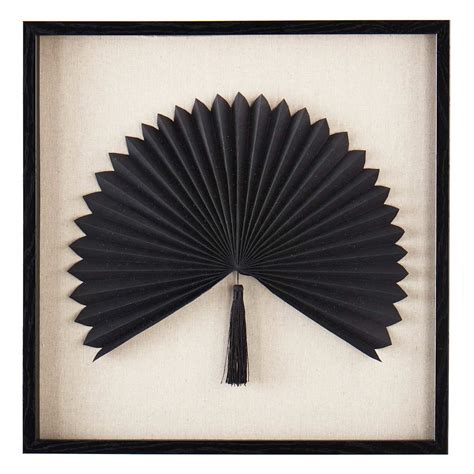 Found & Fable Glass Framed Fan Wall Art, 18"