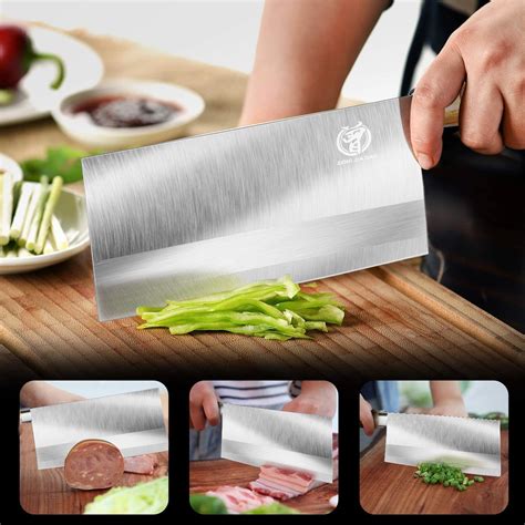 ZENG JIA DAO Super Wide and Big Chinese Chef`s Knife, Traditional Asian ...