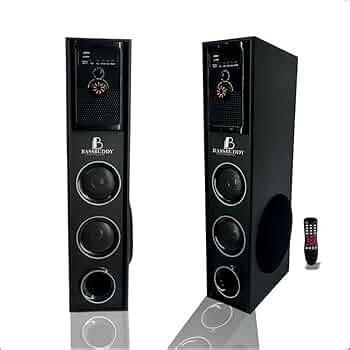 BASSBUDDY Tower Speaker with Powerful 100W RMS Output, Deep Bass, 6 ...