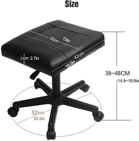 Buy MYEBP Office Footrests with Wheels, Gaming Chair Foot Stool PU ...