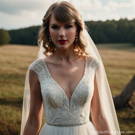 Taylor Swift in White Wedding Dress | Stable Diffusion Online