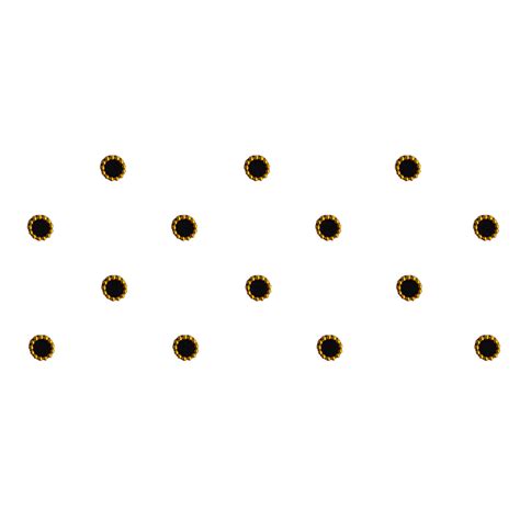 Comet Busters Black Round Bindis With Gold Beads Border (4 mm) (BIN963