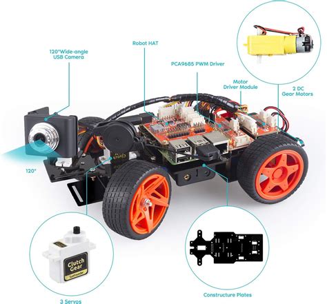 Buy SunFounder Smart Video Car Kit V2.0 PiCar-V Robot Kit Raspberry Pi ...