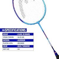 Buy Head Reflex 10 Aluminium Badminton Racquet, G4 (Blue) Online at Low ...