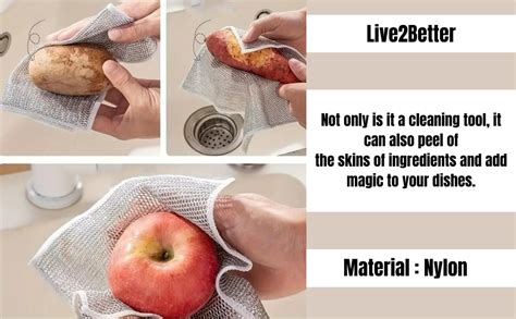 Live2Better 5 Pcs Non Scratch Dish Wash Cloths Multipurpose Wire ...
