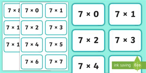Seven Times Tables Flashcards (teacher made) - Twinkl