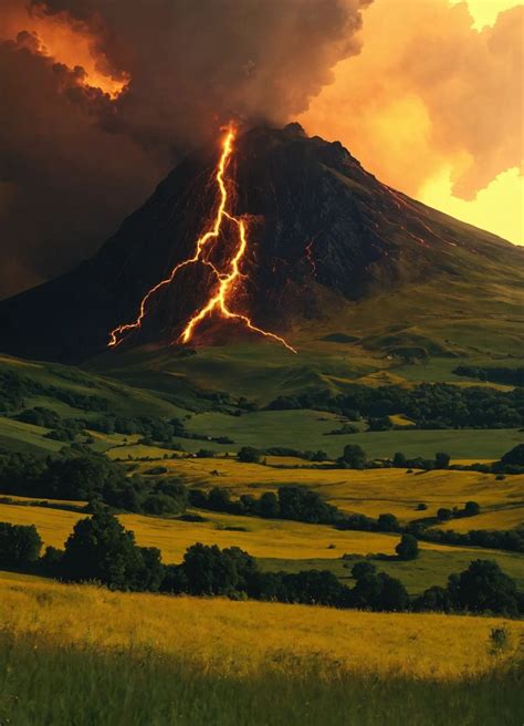Image result for Exploding Volcano Lightning