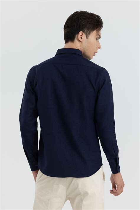 Buy Men's Crapepoly Navy Shirt Online | SNITCH