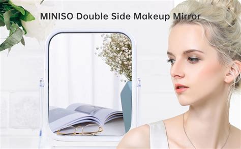 MINISO Square Double Sided Rotation Vanity Mirror,2X Magnifying Mirror ...
