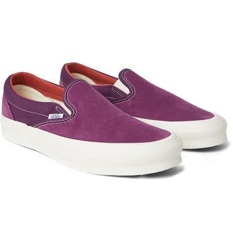 Vans - OG Classic LX Suede and Canvas Slip-On Sneakers - Purple Vans